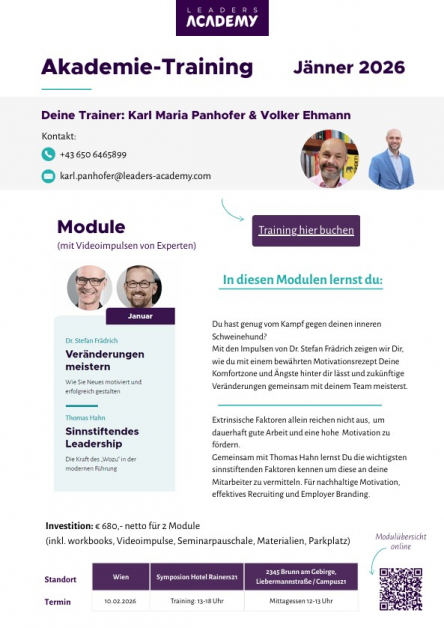 Akademie Training Wien mit Volker Ehmann